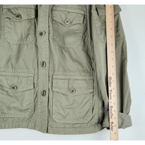 J.Crew Women's Small Green Classic Twill Chino Military Jacket Pocket Button Up - Picture 3 of 7